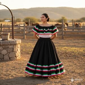 Traditional Mexican  Floral Dress Set – Handmade Two-Piece CUSTOM ORDER